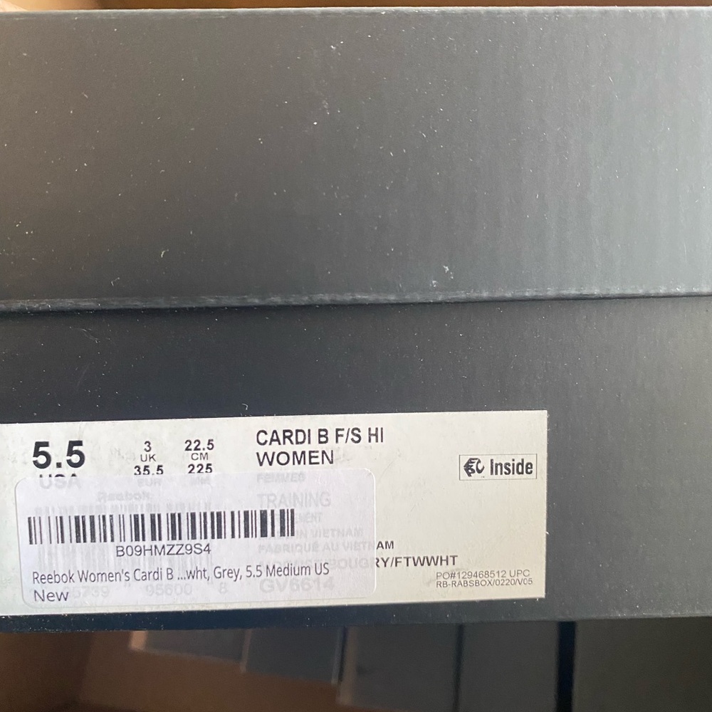 Cardi B Reebok Women's Grey High-Top Sneakers - Picture 3 of 9